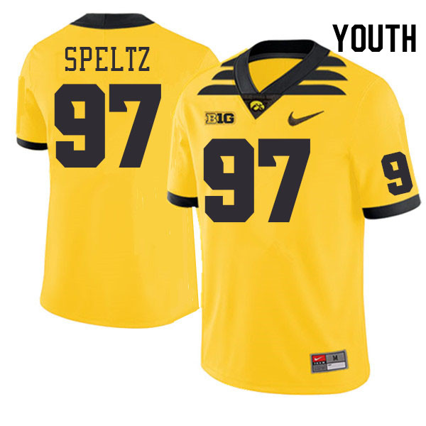 Youth #97 Ike Speltz Iowa Hawkeyes College Football Jerseys Stitched-Gold